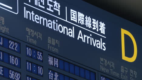 international arrivals schedule in seoul airport