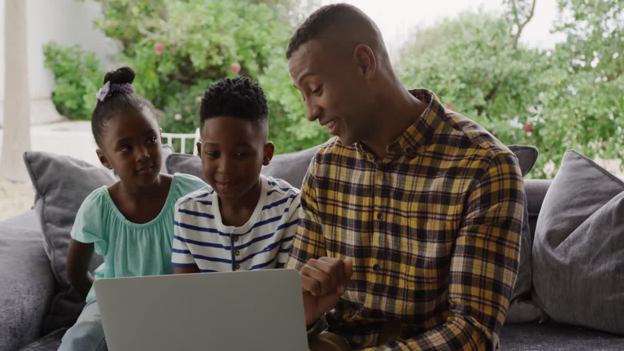 Family enjoying free time at home