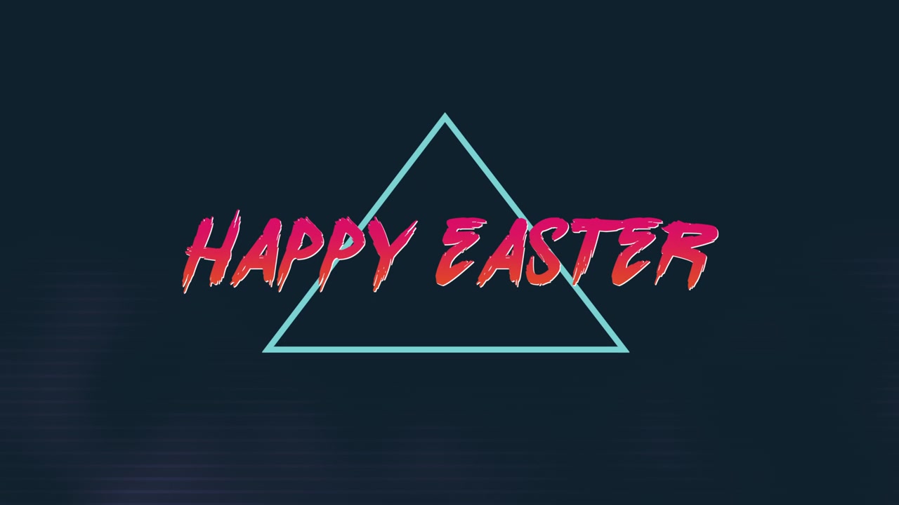 Neon Easter triangle shines with happy vibes