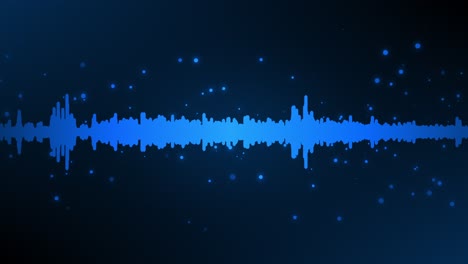 constantly changing animation of glowing blue music sound waves radiating slowly fading circles and dust particles