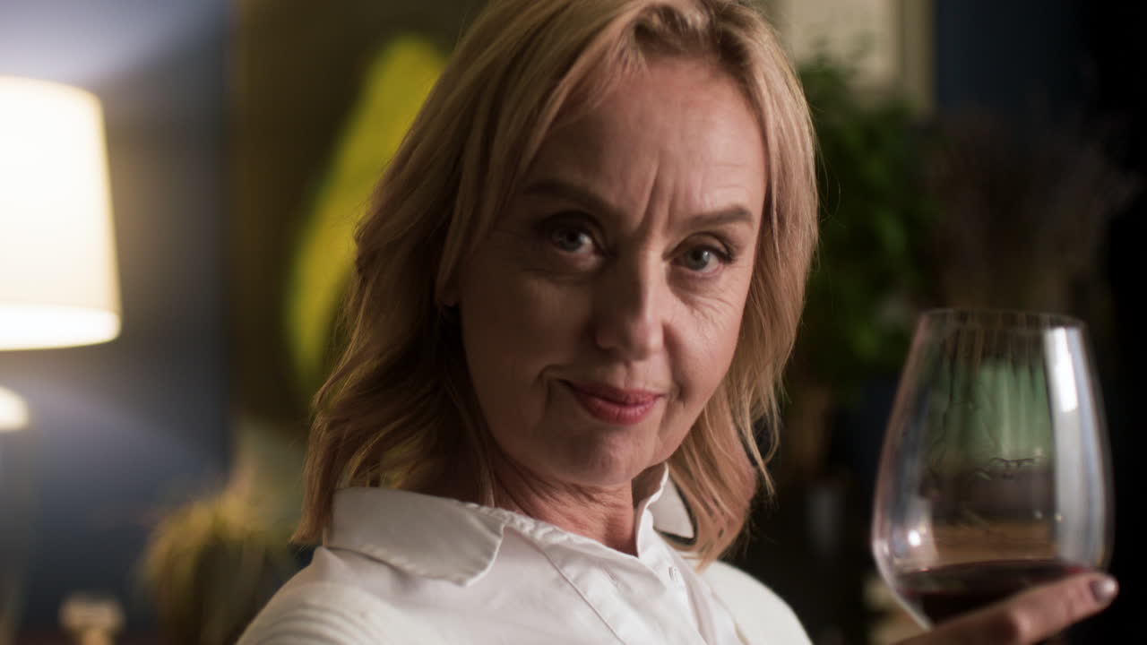 женщина пить вино