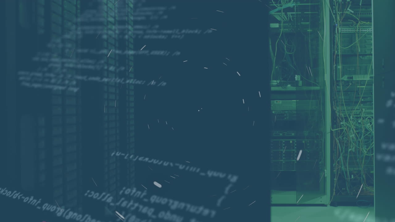 animazione dell'elaborazione dei dati su server informatici