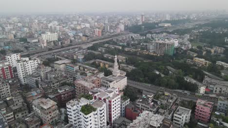 vista aérea del paisaje urbano de khilgaon dhaka