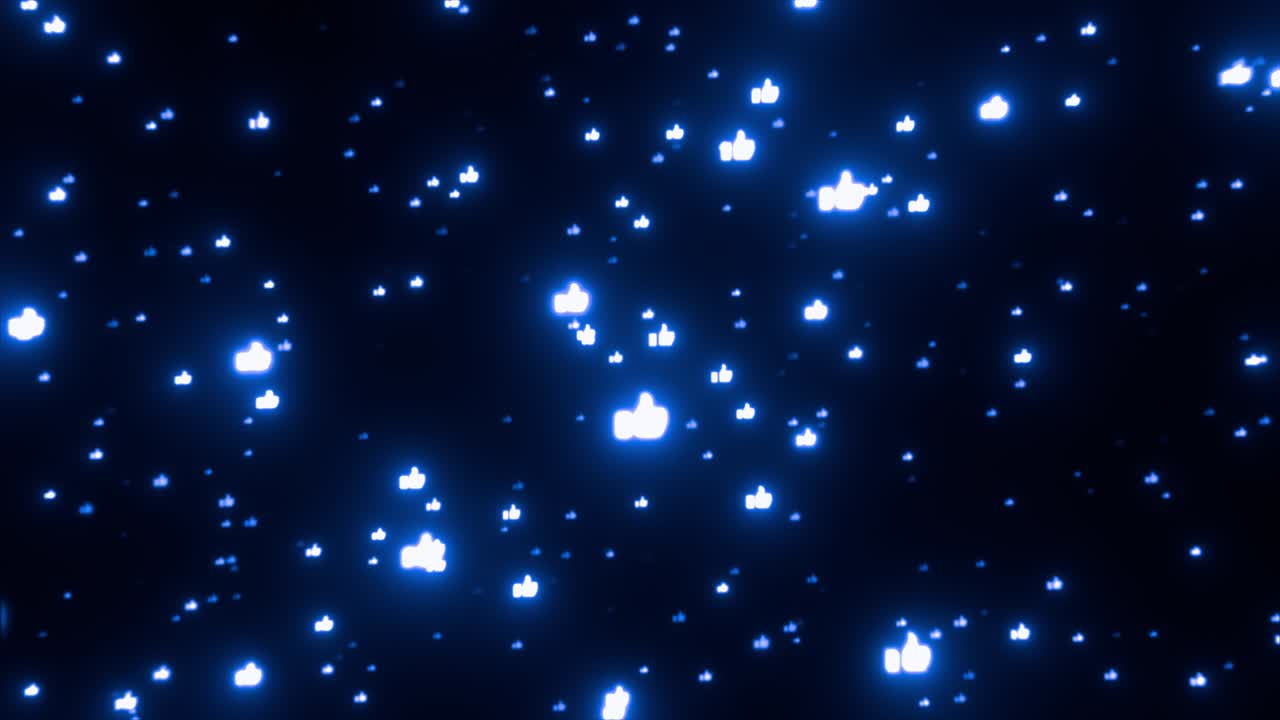 많은 엄지손가락의 애니메이션을 balck 배경에 같은 아이콘으로