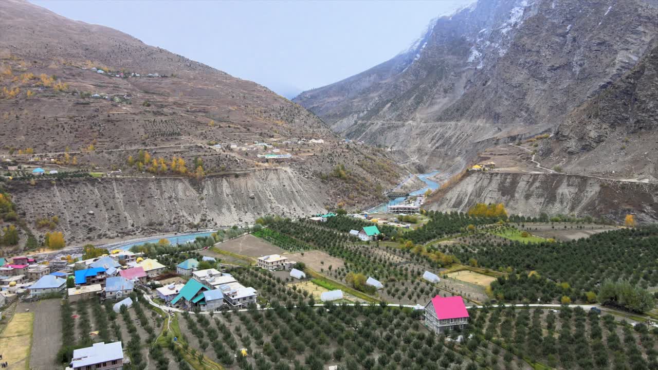 k 작은 마을의 항공 샷