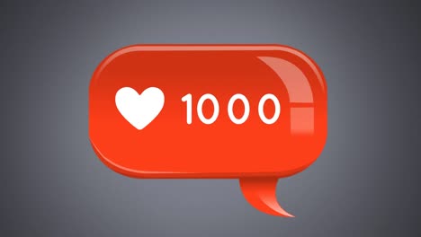 heart icon in a message bubble and arrows