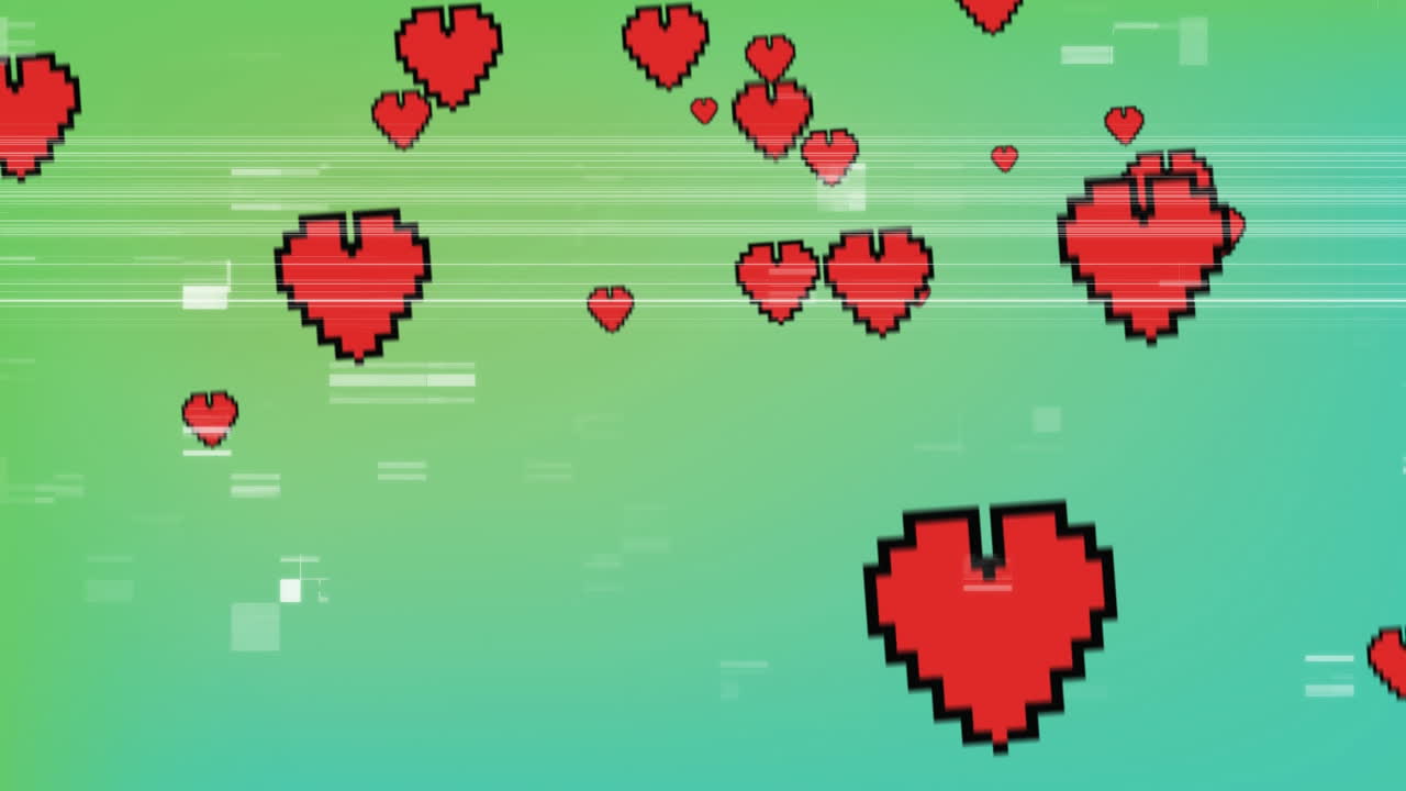 corazones digitales y estáticos