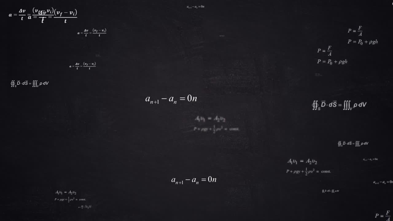 Mathematical formulas and numbers sign abstract creative digital 4k loop background people or