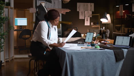 black woman in the tailor shop