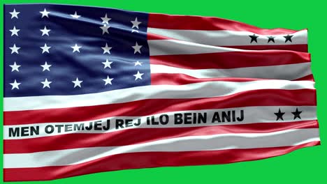 4k highly detailed flag of bikini atoll - bikini atoll flag high detail - national flag bikini atoll wave pattern loopable elements