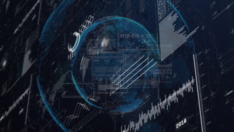 animation of data processing over globe