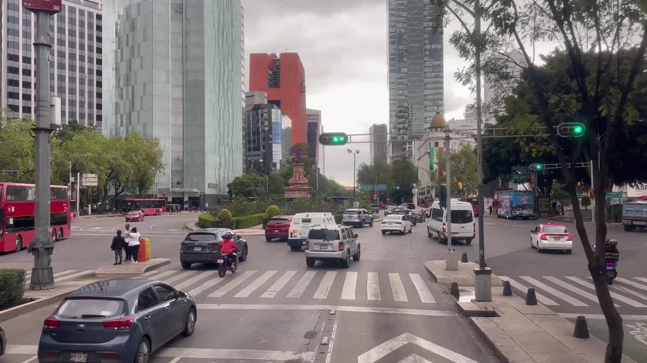 Busy Street Scene in Mexico City