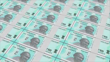 50 rupees banknotes printing by a money press