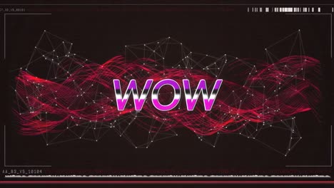 animación de texto wow sobre una red de conexiones