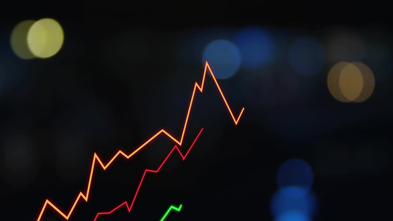 Animazione di diagrammi su punti luce colorati