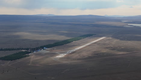 aerial view of brigadier general antonio parodi international airport in patagonia. argentina.