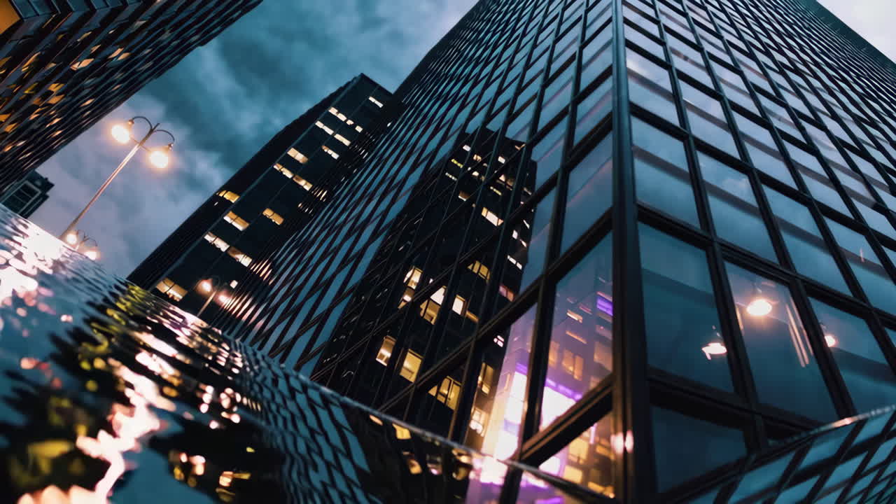 rascacielos modernos por la noche