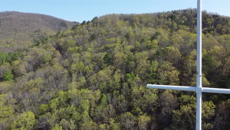 blue ridge mountains cross in springtime near ridgecrest in asheville