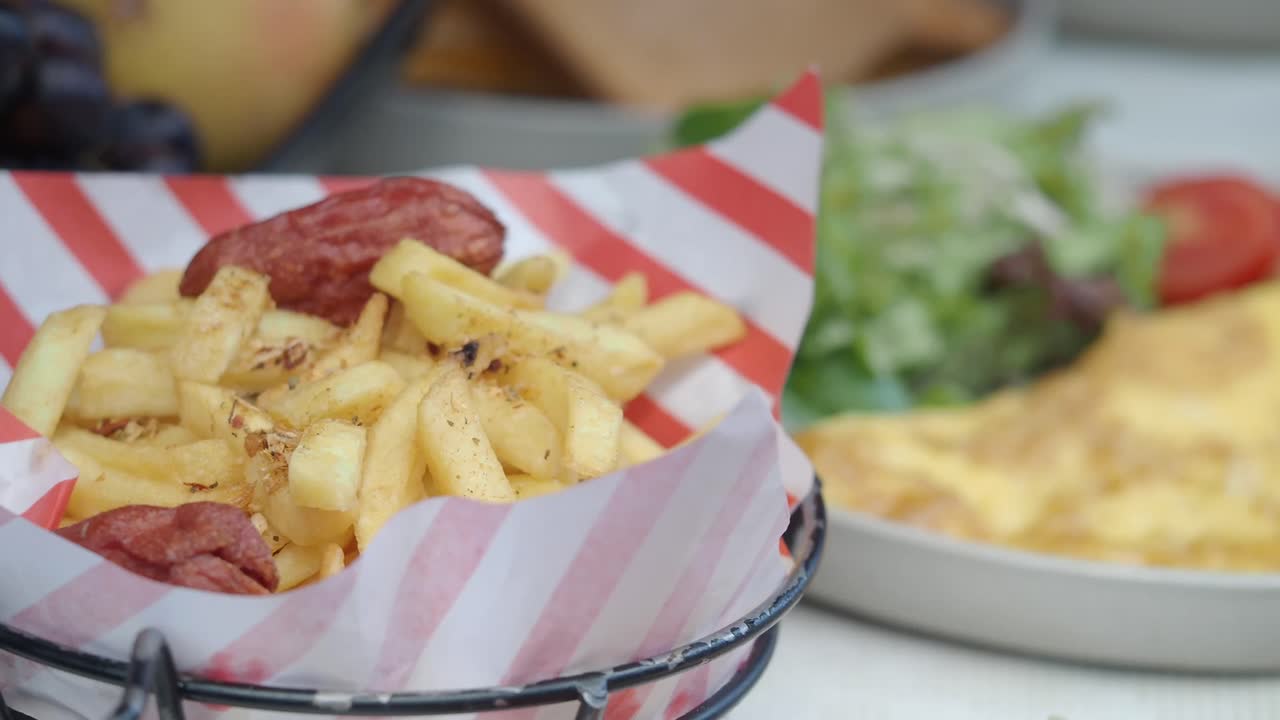 French Fries with Sausage