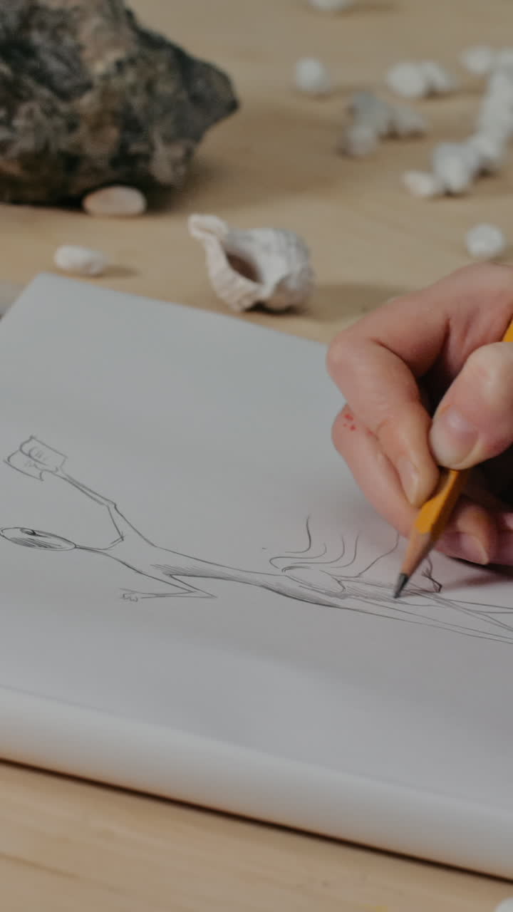Person drawing a figure sketch