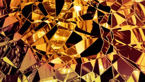 fondo abstracto en bucle con patrón líquido dorado brillante y ondulado en una superficie brillante y brillante. fluido amarillo viscoso como la superficie de papel dorado o vidrio brillante. hermoso telón de fondo festivo creativo.