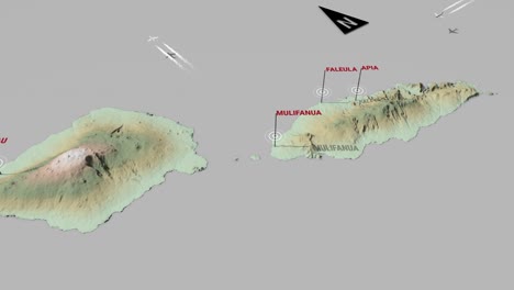 mapa de campo en 3d de samoa