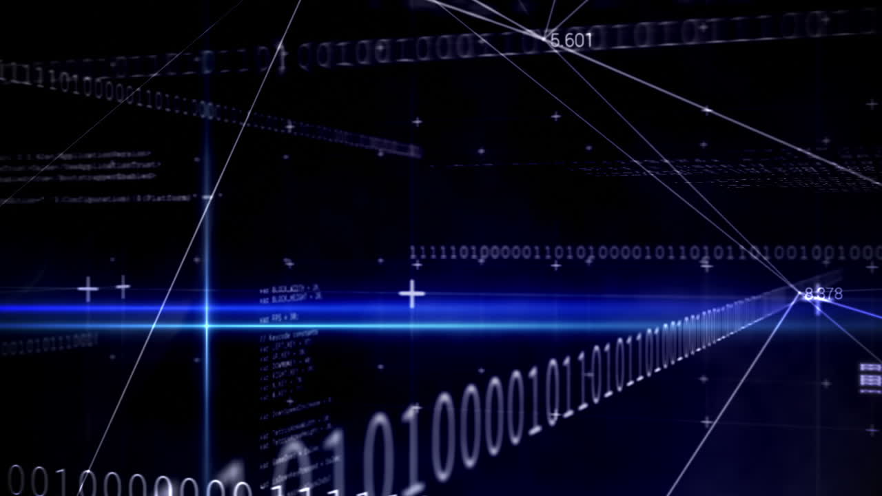 Technology interface in black and blue