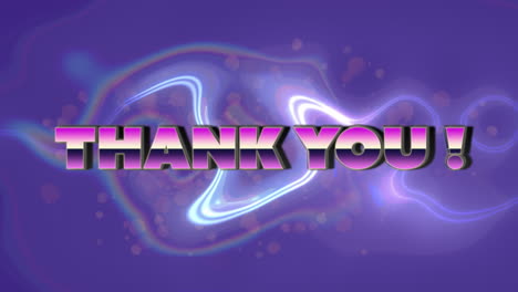 animación del texto de agradecimiento sobre un fondo azul, brillante y líquido