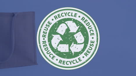 animación de reciclaje, reutilización, reducción de la bolsa de compras
