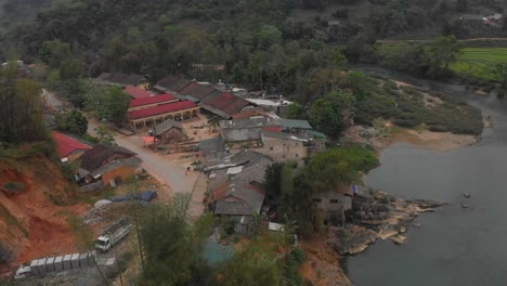 niem son city from above at meo vac district vietnam, aerial