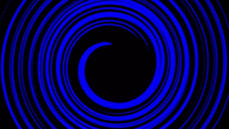 animation of a blue spiral on a black background, there is a place for an inscription, for a video intro