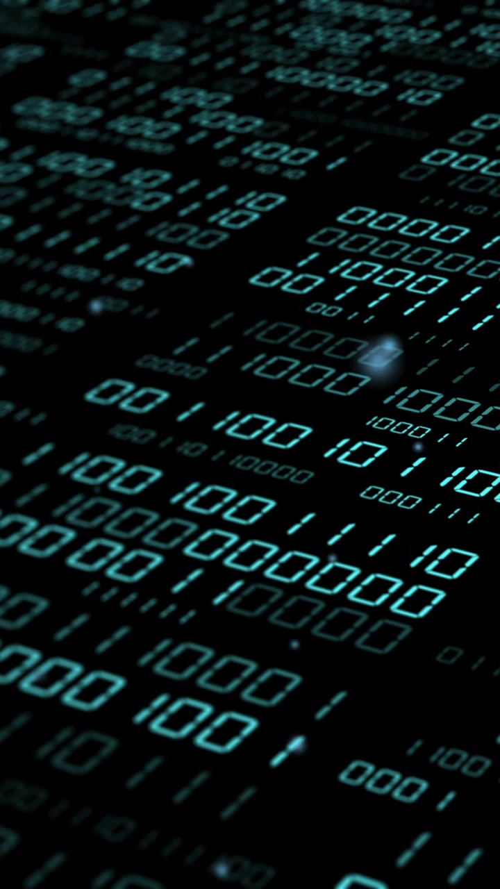 Animation of binary coding and data processing
