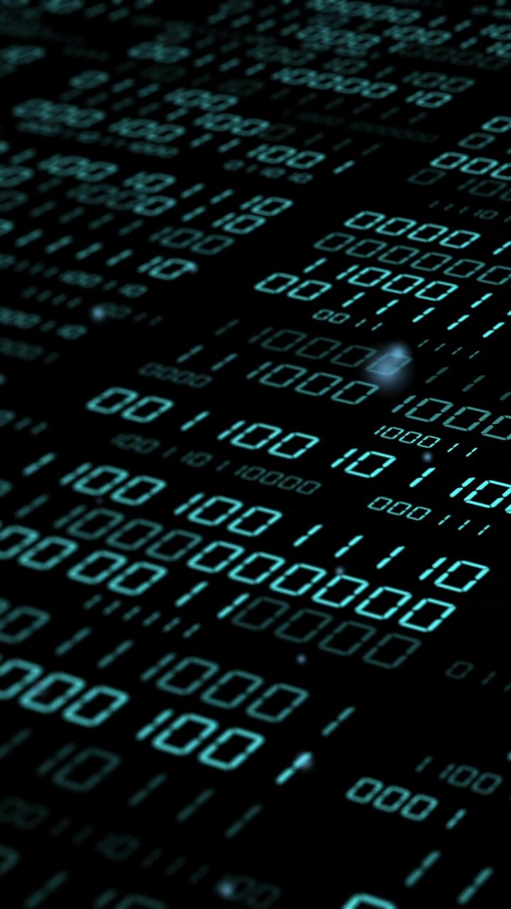 Animation of binary coding and data processing
