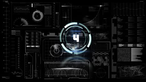animation of clock over digital interface on dark background