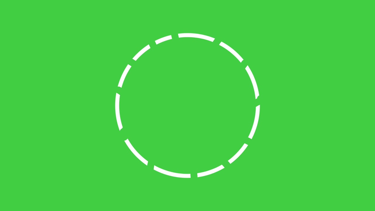 Circle white thin border animation rotating and spinning fast on green screen motion graphics for video element