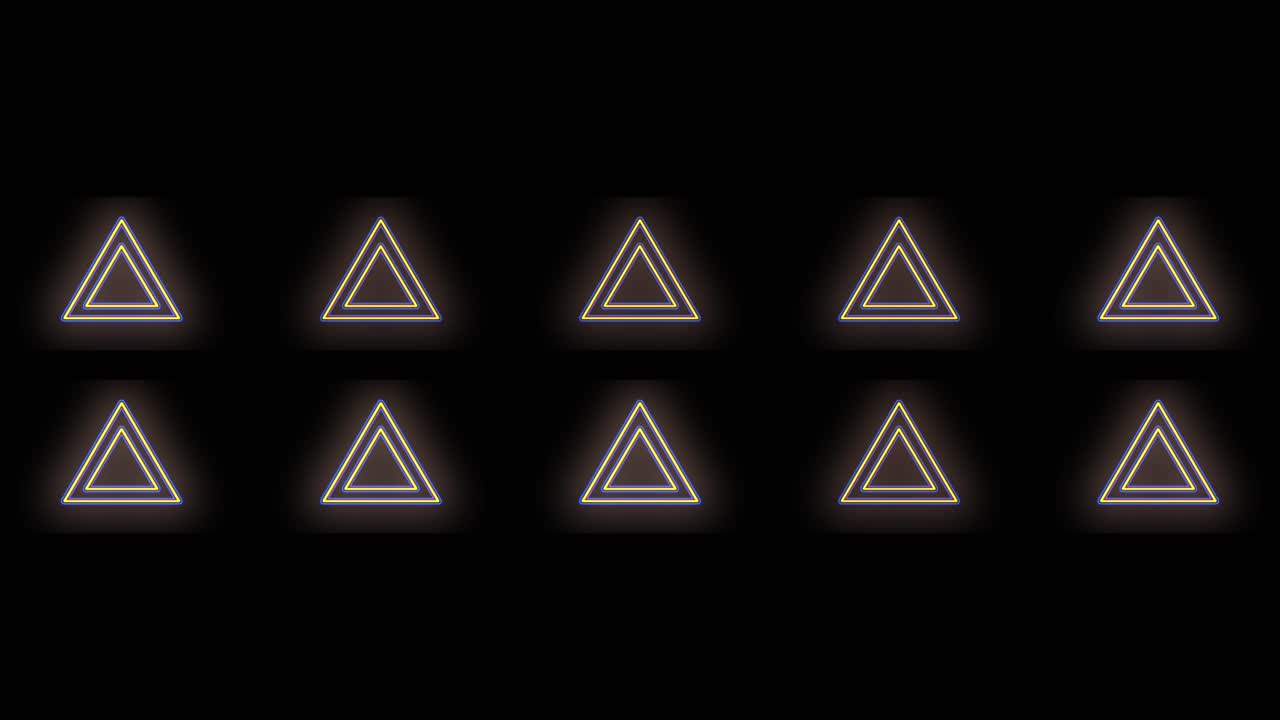 patrón geométrico de triángulos azul y amarillo neón