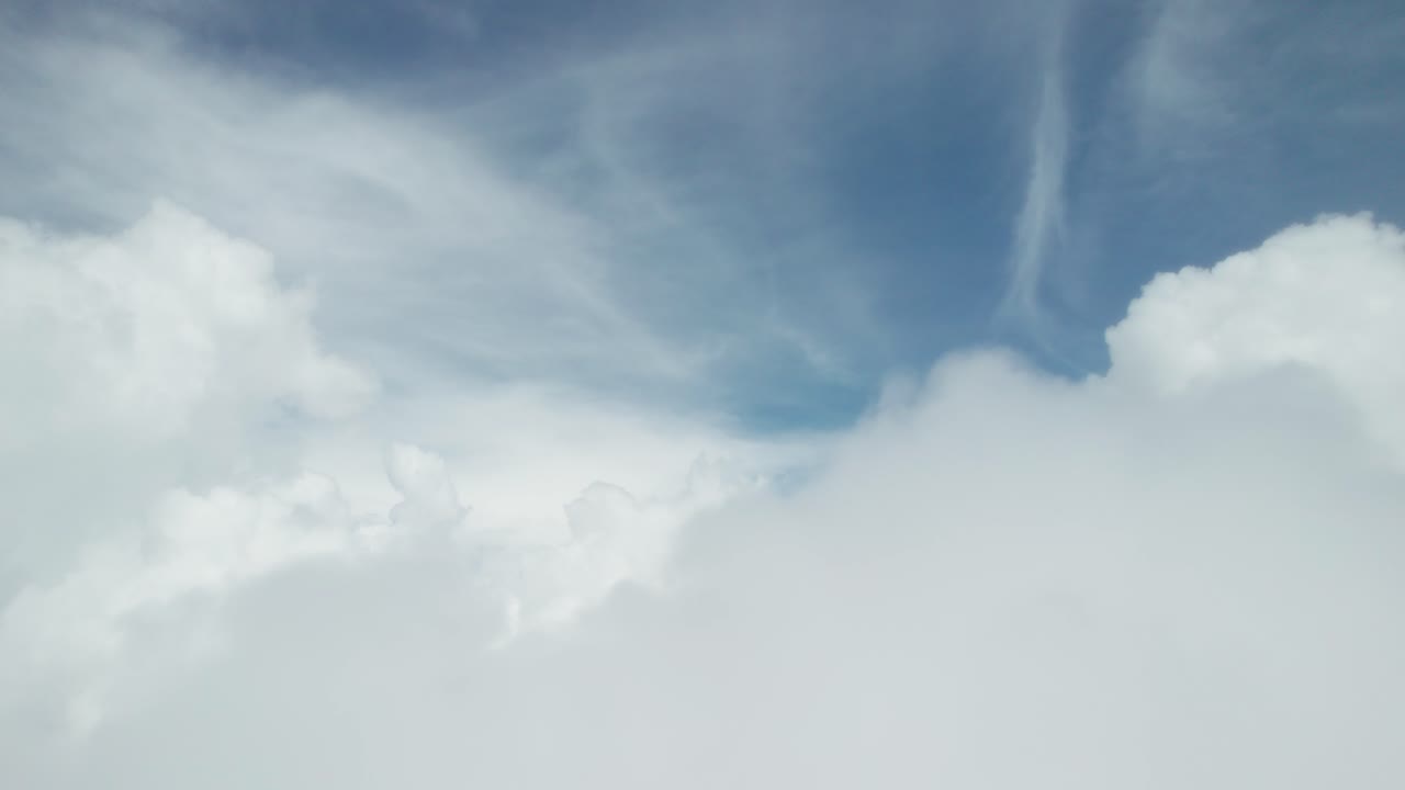 Sky Background: Fluffy Cumulus Clouds Drifting in Daylight