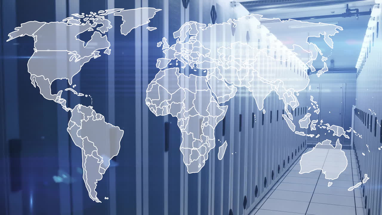 анимация карты мира и обработка данных через серверную комнату