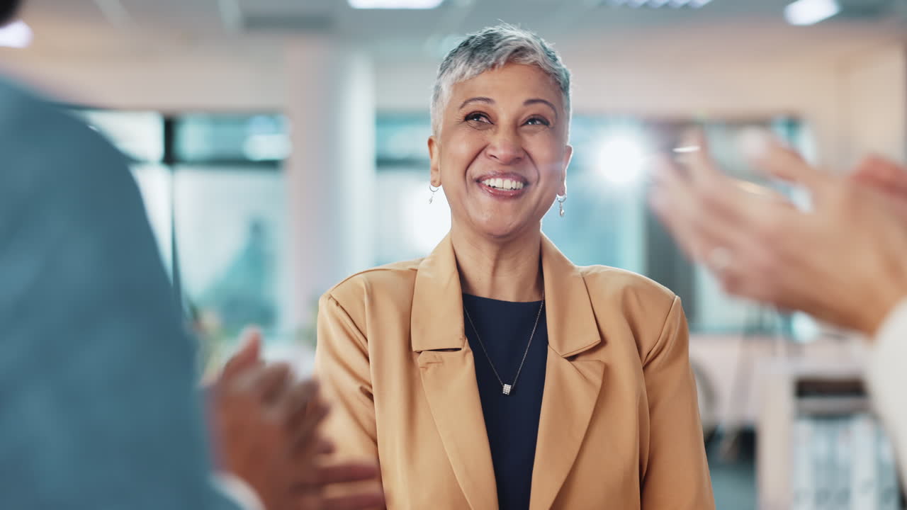 Business Woman Receiving Recognition and Applause