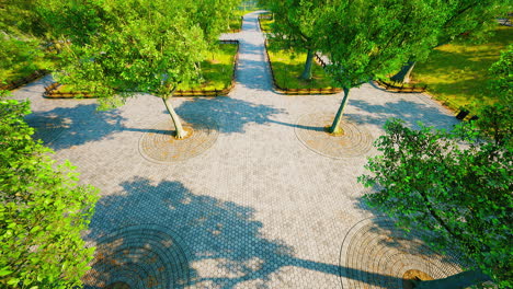 Top-view-on-holiday-park-alley