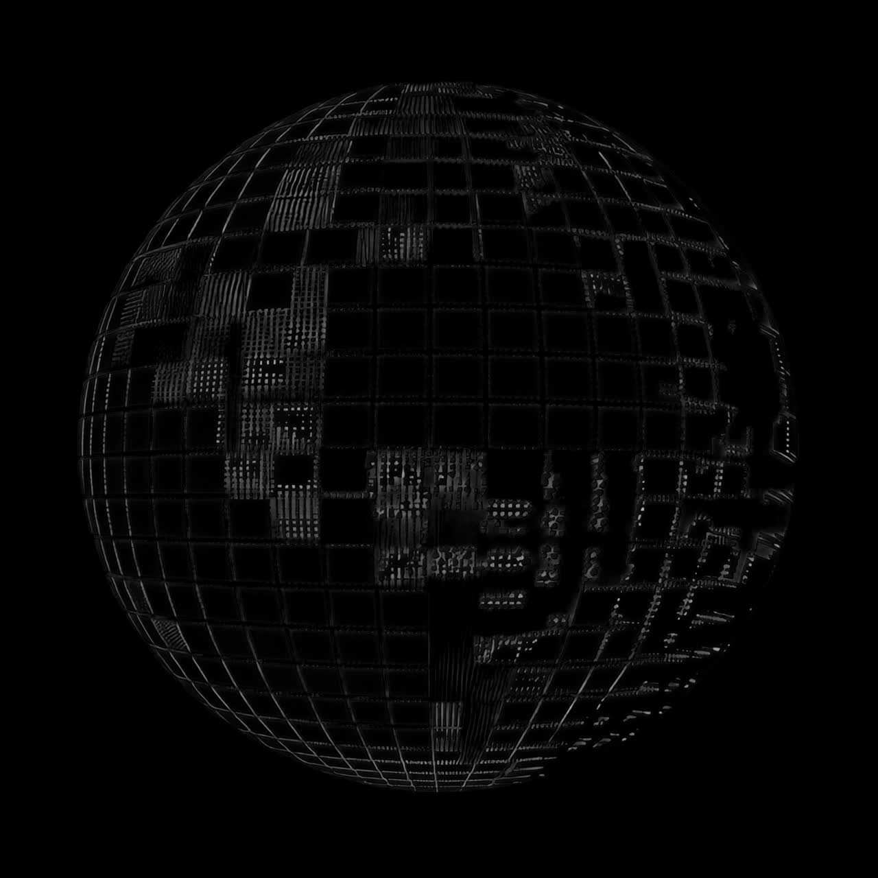 Abstract digital globe design animation isolated asset, transparent 4K video, alpha channel, ProRes