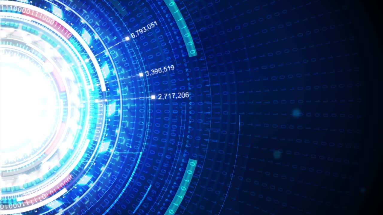 미래의 사이버 기술 개념을위한 서클 허드 헤드 업 디스플레이 인터페이스 요소와 어고 곡물 처리