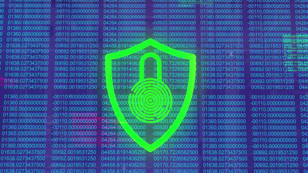 animación del icono del candado sobre el procesamiento de datos