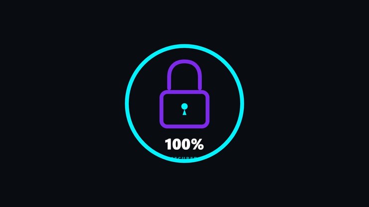 Digital Encryption Progress Bar with Padlock Icon