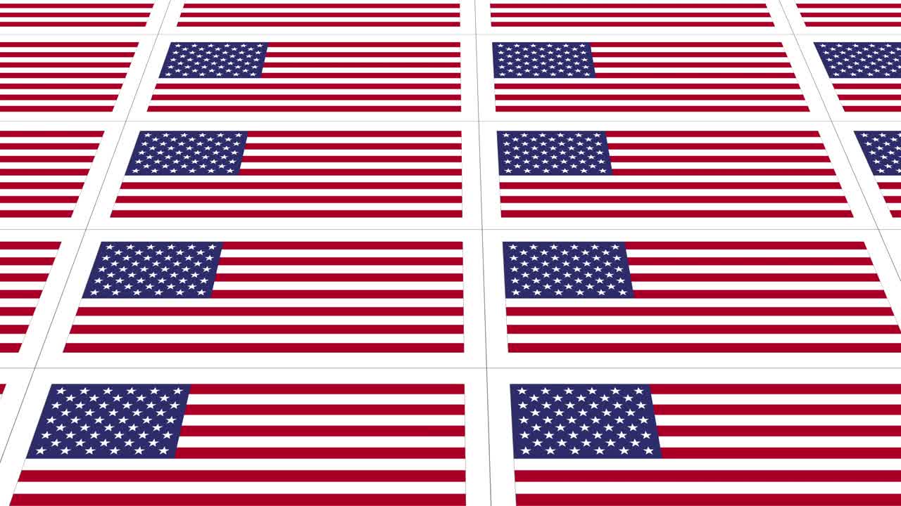 postales con la bandera nacional de los estados unidos en bucle