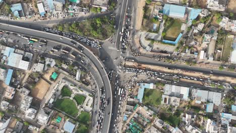 overhead view of jaipur's vibrant street life and crowded lanes.