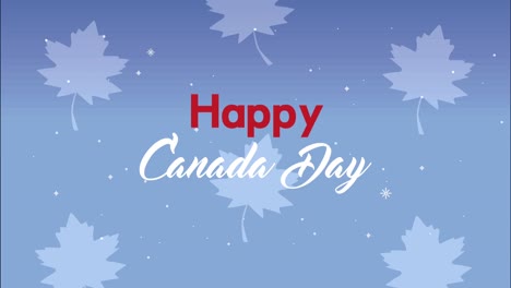 happy canada day lettering animation