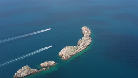 lighthouse on a beautiful little island grebeni near city of dubrovnik in croatia