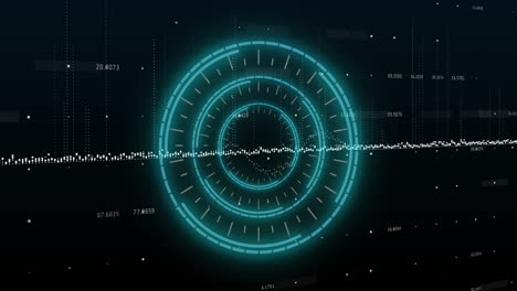 animación del escaneo del alcance y el procesamiento de datos sobre la cuadrícula