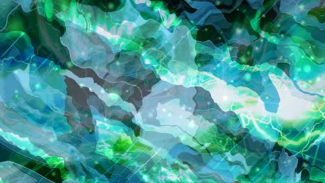 fast green electric thunderbolts and abstract wavy distortion - 4k seamless loop motion background animation